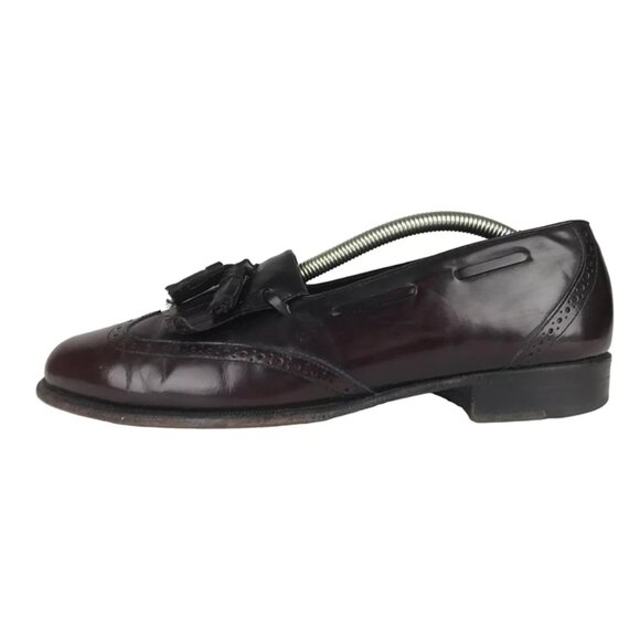 Johnston & Murphy Mens Brown‎ Leather Tassel Wingtip Slip On Loafer US 8.5 M - Picture 2 of 9